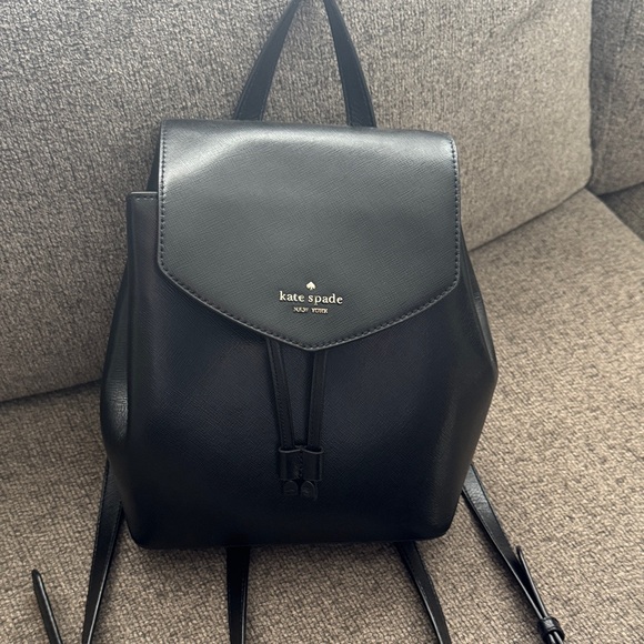 kate spade Black Leather Medium Backpack main image 5